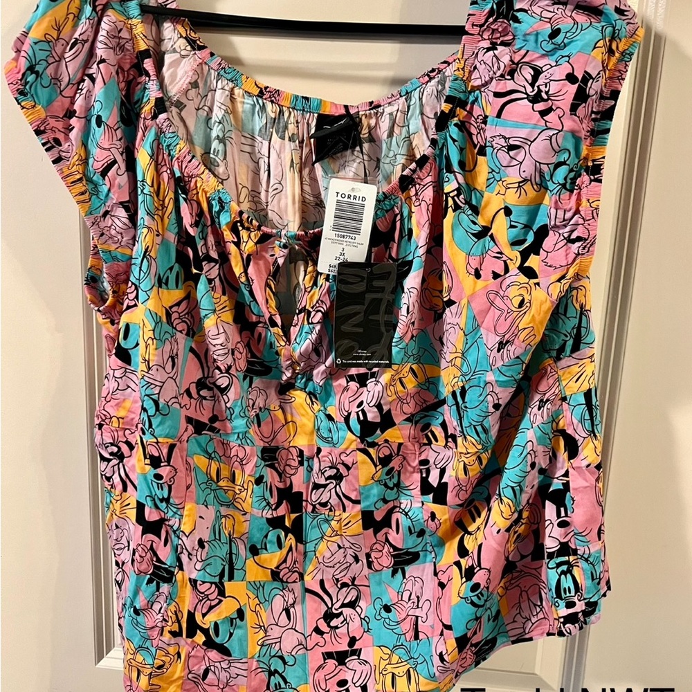 Torrid Disney Women's Colorful Cartoon Print Top